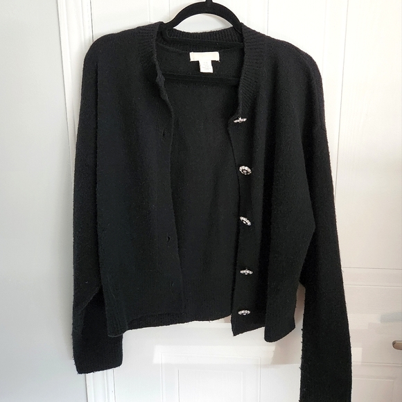 Black oversized sweater cardigan - Picture 1 of 3